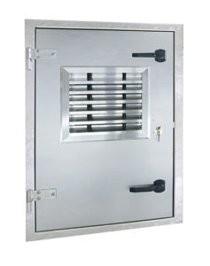 Inspection door with KABA lock cylinder and integrated ventilation louver