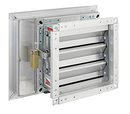 Combination with weather-proof louver with pressure-relief damper
